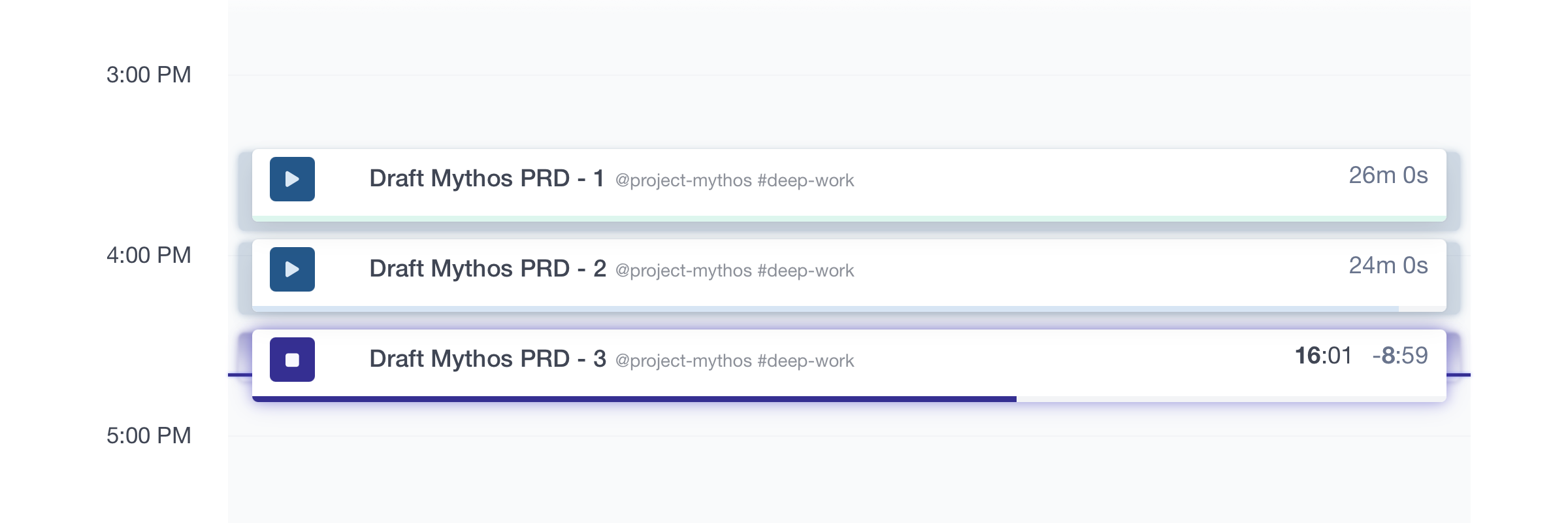 Pomodoro session in progress — countdown timer with work/break cycle indicator and session progress